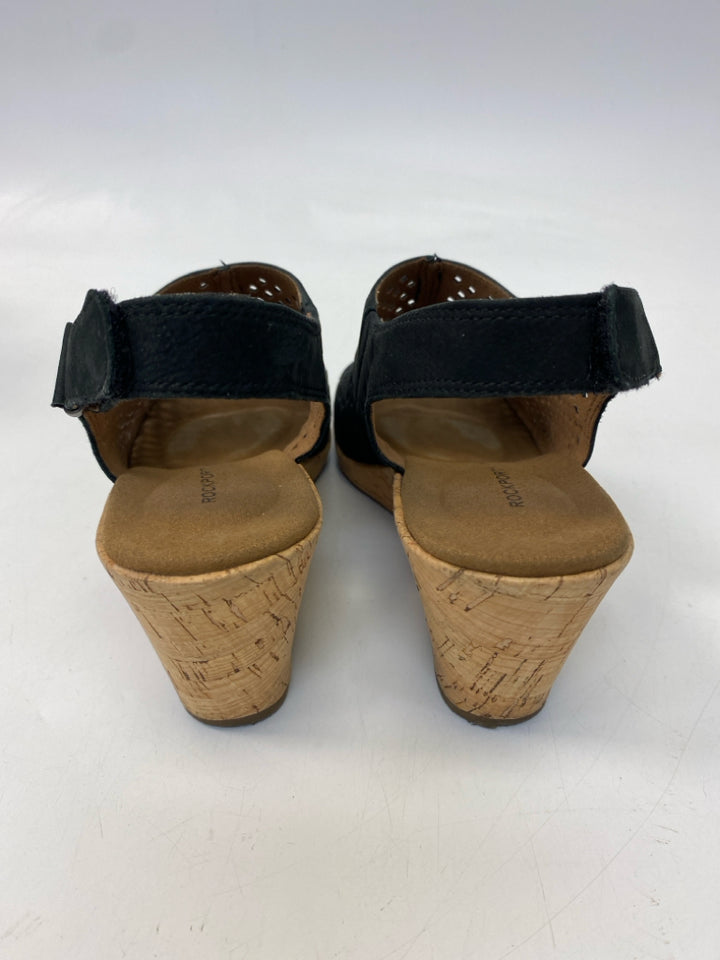Rockport  Size 7.5 Black Perforated Sandals