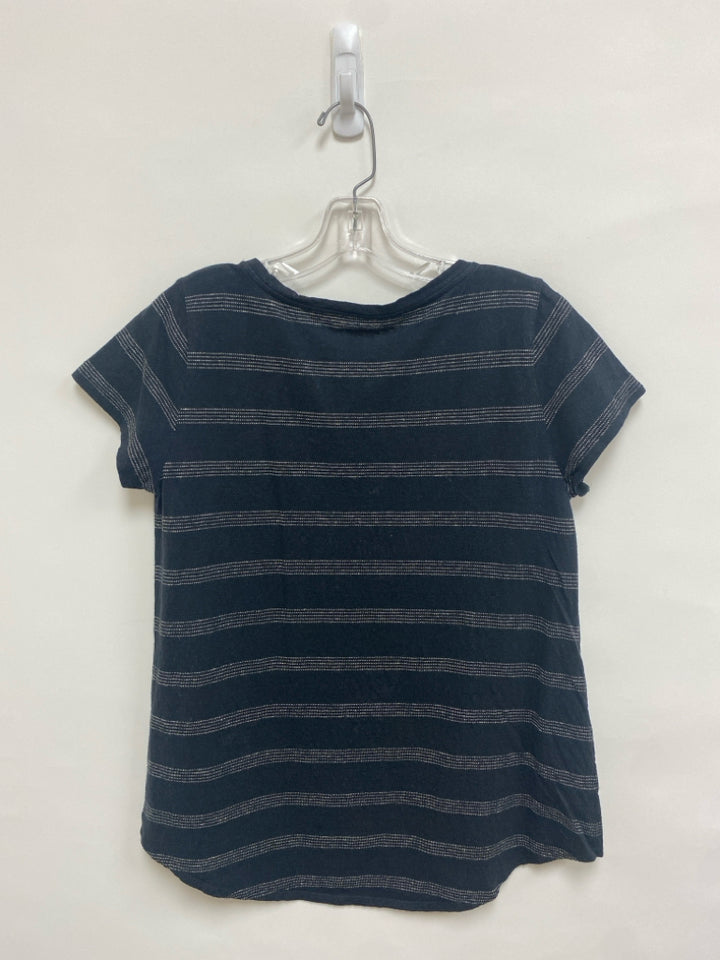 Eileen Fisher Size S Black Tan Striped Ladies Top