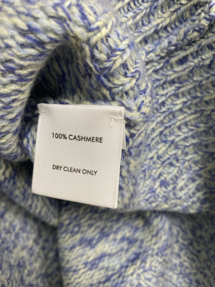 White + Warren Size M Pale Green Blue Mottled Cashmere Ladies Sweater Vest