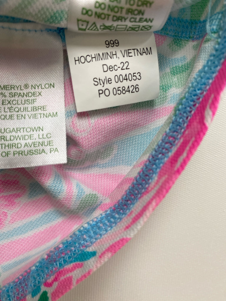 LILLY PULITZER Size M Turquoise Pink/Green Leaves Ladies Skort