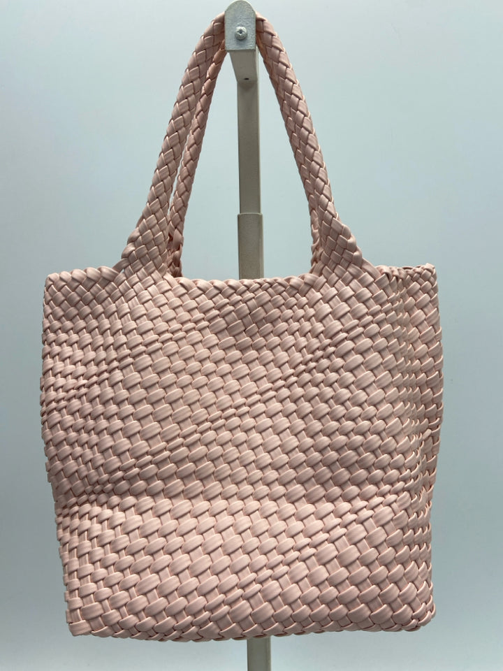 Pink Woven Handbag
