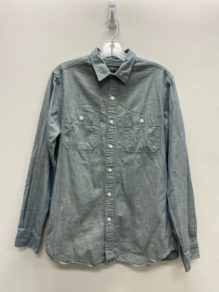 J Crew Size S Blue Button Up Chambray Men&