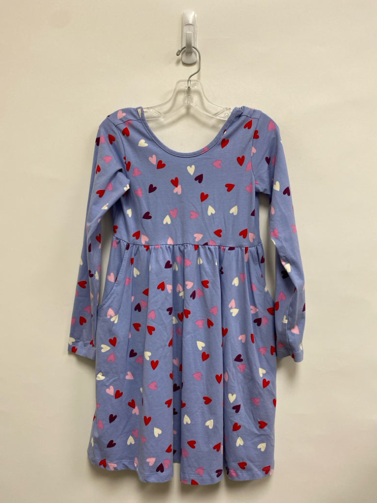 hanna Andersson SIZE 8 Blue Multi Color Hearts Long Sleeve Girl&