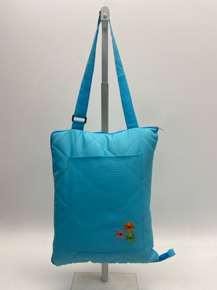 Blue Turquoise Outdoor Blanket Tote