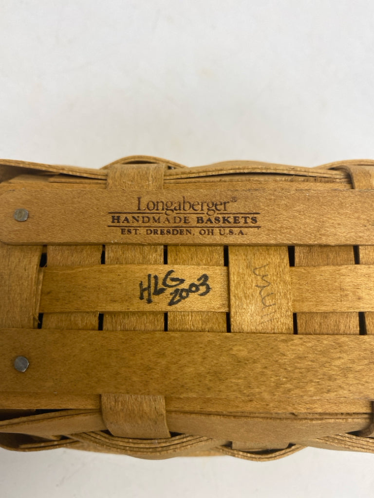 Longaberger Brown Dark Blue Basket