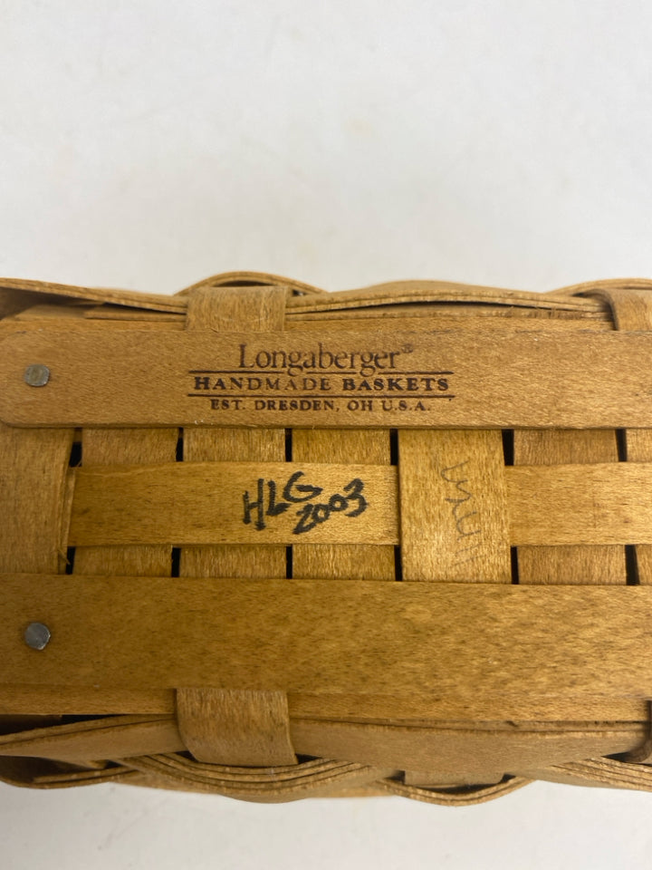Longaberger Brown Dark Blue Basket