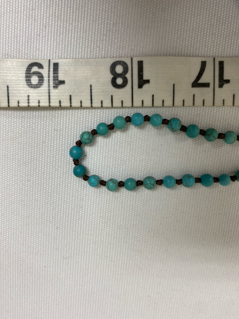 NEW/BOX Turquoise Silver Beaded Necklace