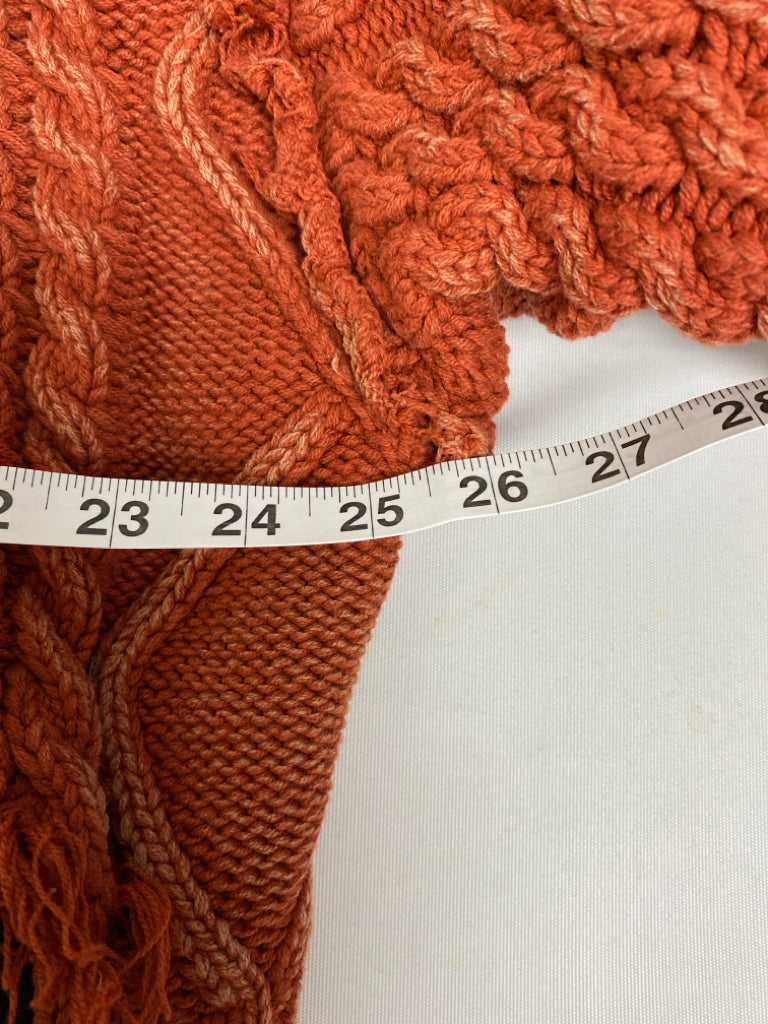 Size L Orange Black Distressed Denim Ladies Sweater