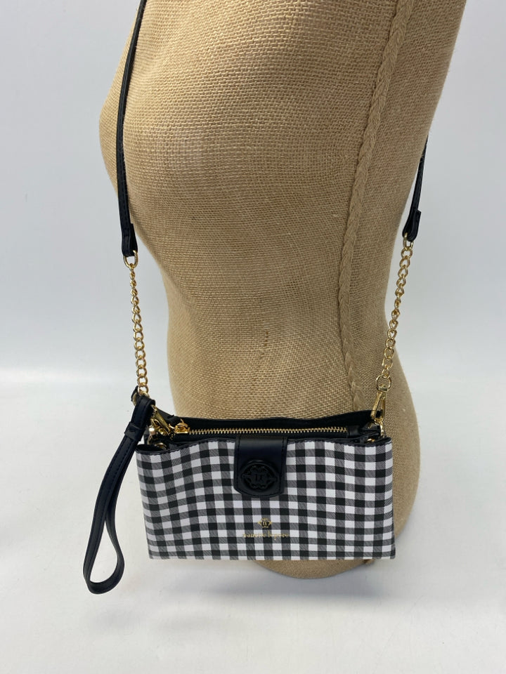 Nanette Lepore Black White Checkered Crossbody