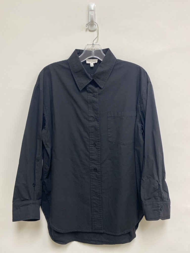 vestique Size M Black Button Up Ladies Top