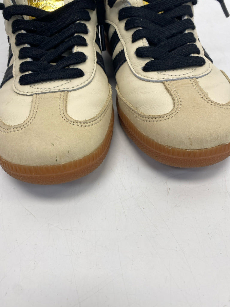 Adidas US Shoe Size 6.5 Tan/Blk Cream Lace-up Sneakers