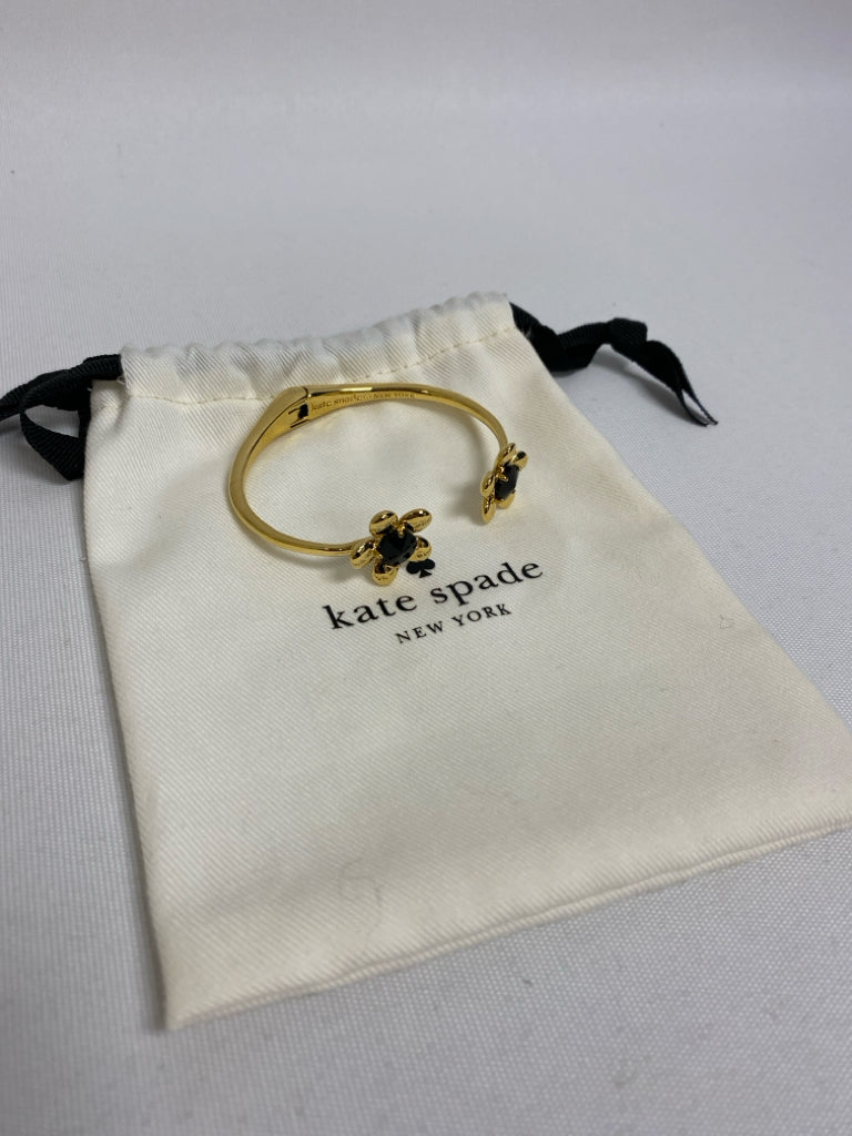 Kate Spade Gold Color Black Flowers Bracelet
