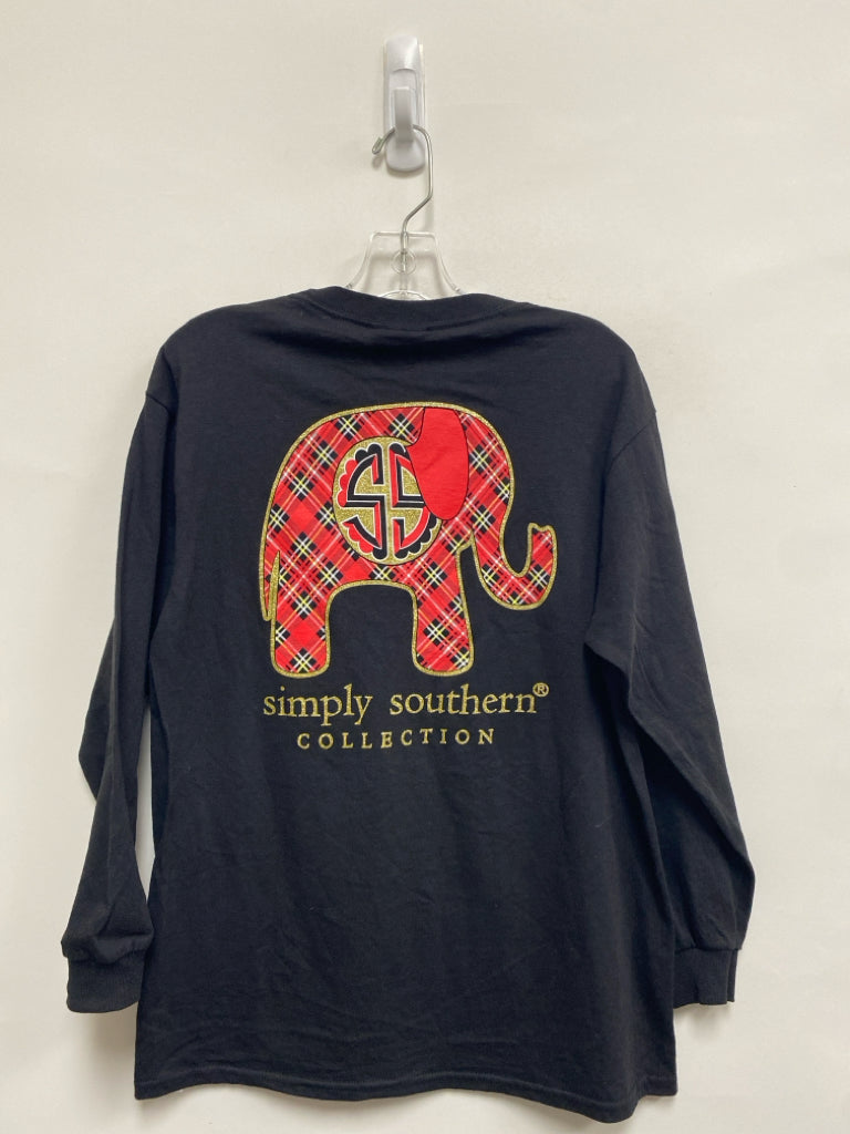 NWT Simply Southern SIZE M Black Gold Elephant(s) Girl&