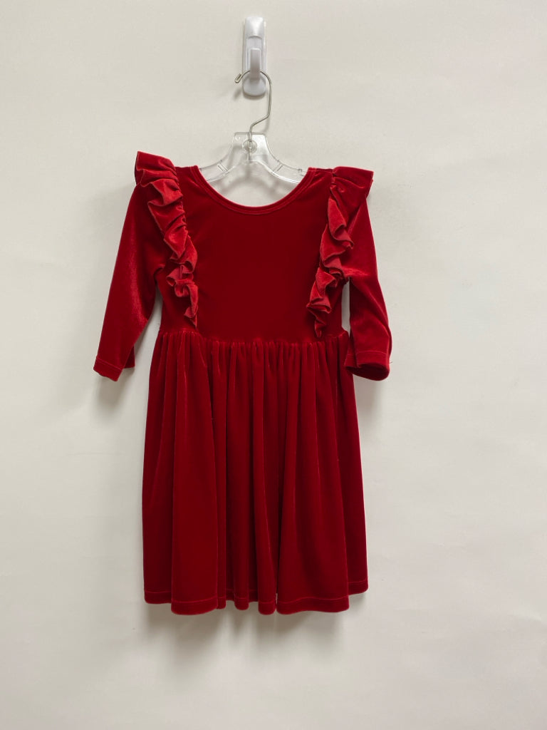 SIZE 4T Red Ruffles Long Sleeve Velour Girl&