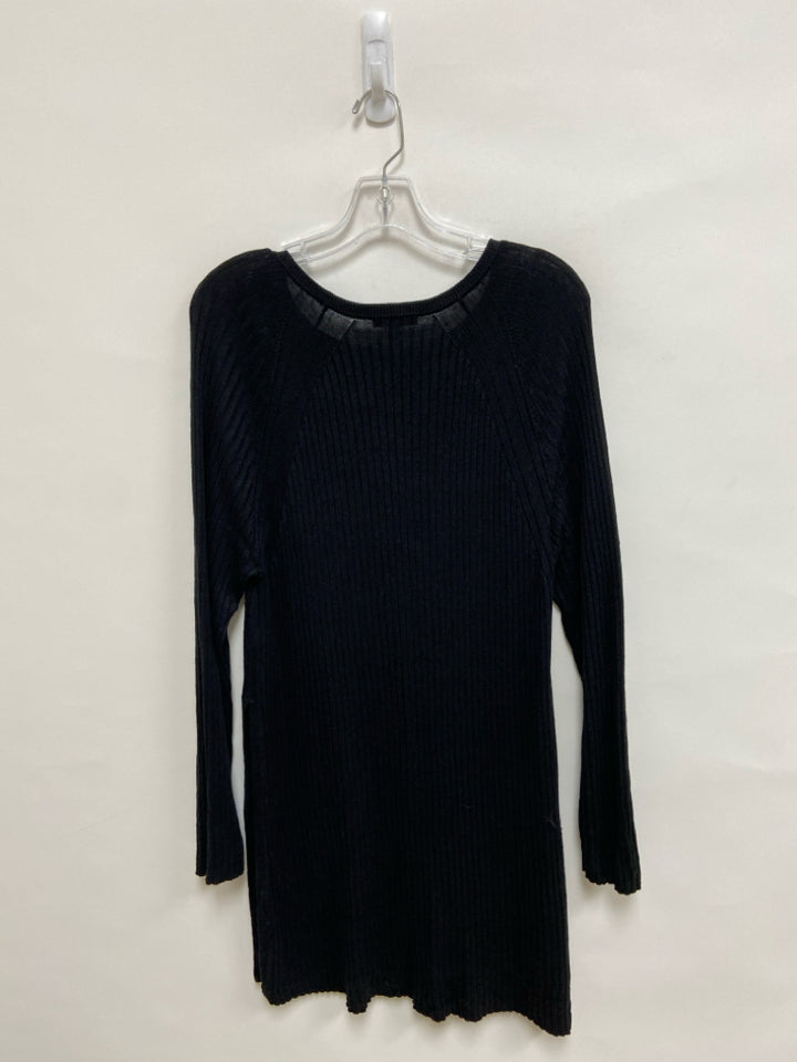 Eileen Fisher Size XL Black Ribbed Tunic Linen Blend Ladies Sweater