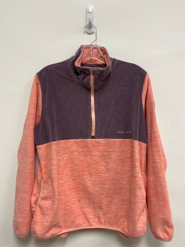 Simply Southern Size M Purple Coral Fleece Ladies Pullover
