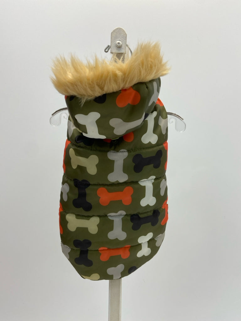 Olive Green Multi Color Bone Pet Clothing