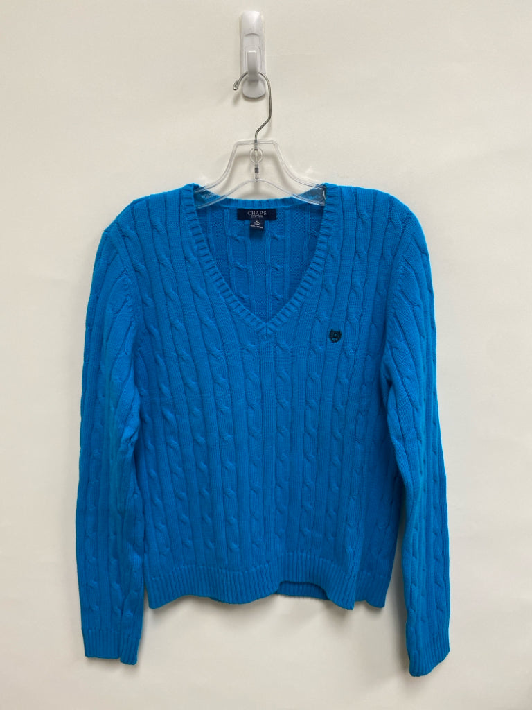 Chaps Size XL Turquoise Cable Knit Ladies Sweater