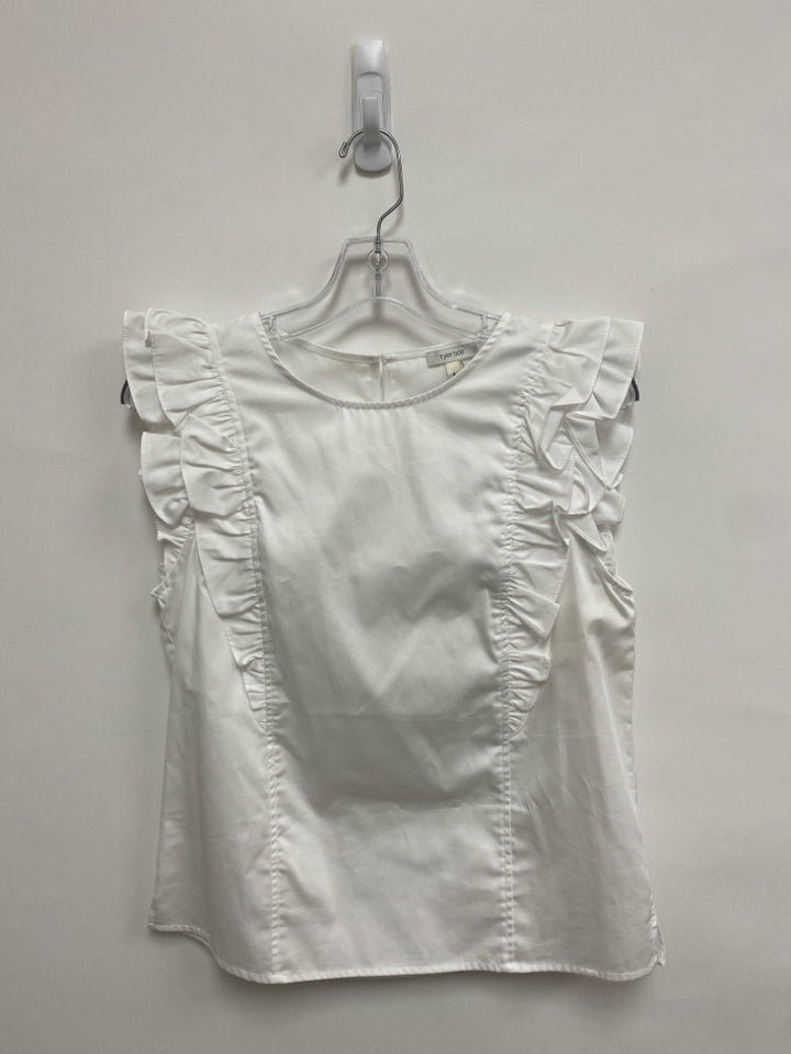 Tyler Boe Size 4 White Ruffles Sleeveless Ladies Top