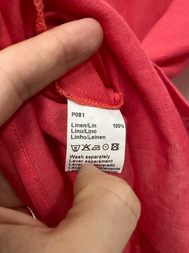 Size 8 Rose Button Up Linen Ladies Top