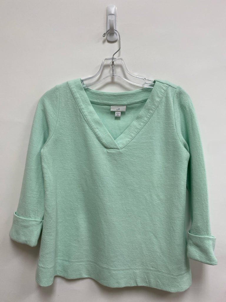 J Jill Size XSP Mint Green Texture 3/4 Sleeve Petite Top