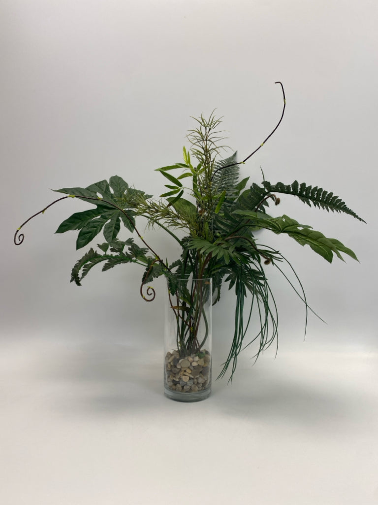 Green Clear Stones Glass Floral Arrangement