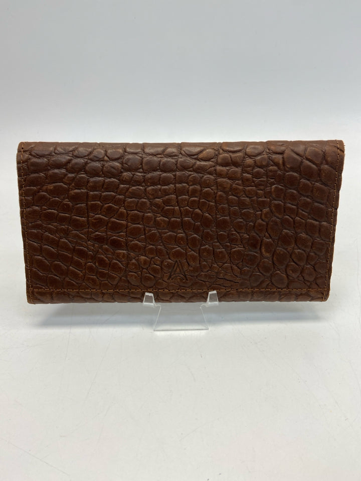 ABLE LOCAL &amp; GLOBAL Dark Brown Embossed Wallet