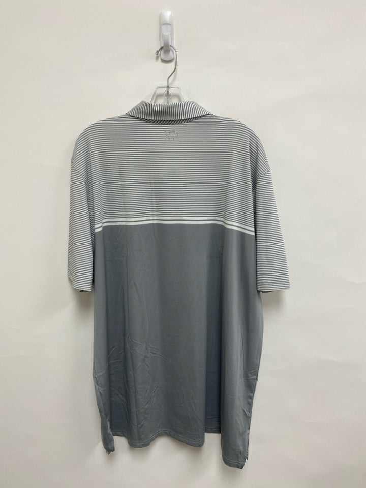 NWT Southern Tide Size XXL Gray White Striped Polo Men&