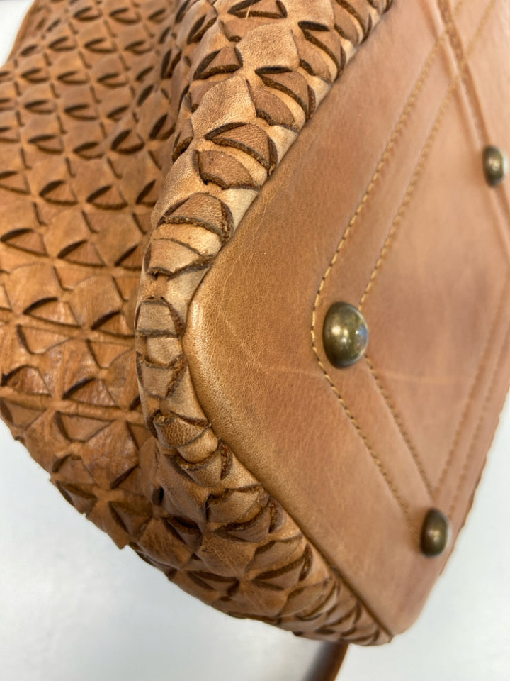 ValentinA Brown Woven Leather Handbag