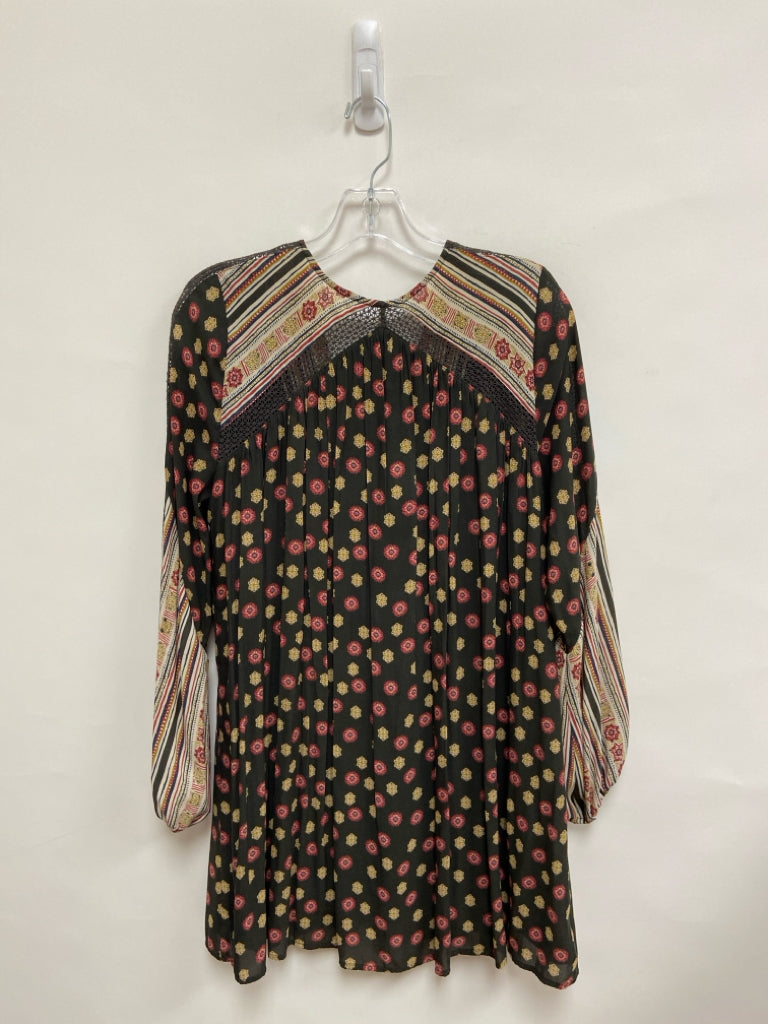 Free People Size XS Gray Cream/Tan Floral Ladies Dress