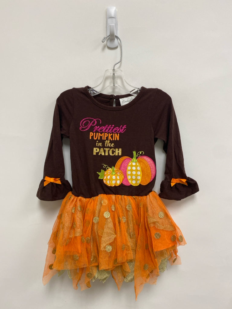 SIZE 3T Brown Orange/Pink Pumpkin Mesh Girl&
