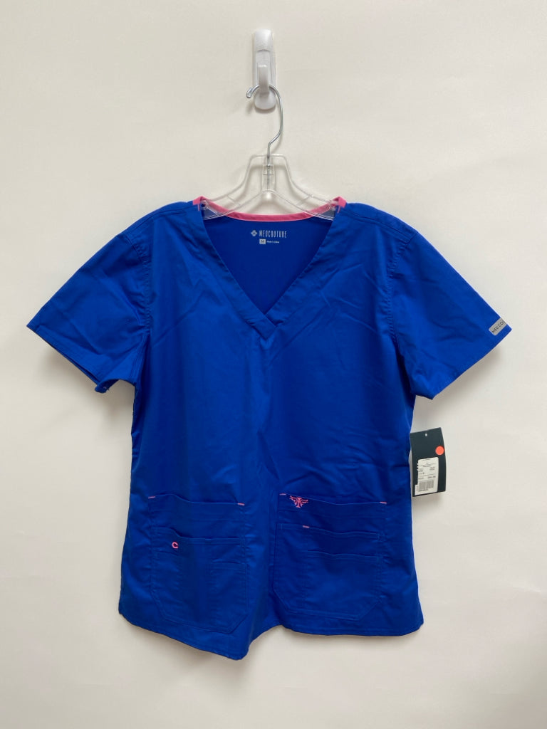 NWT MED COUTURE Size M Blue Uniform Top
