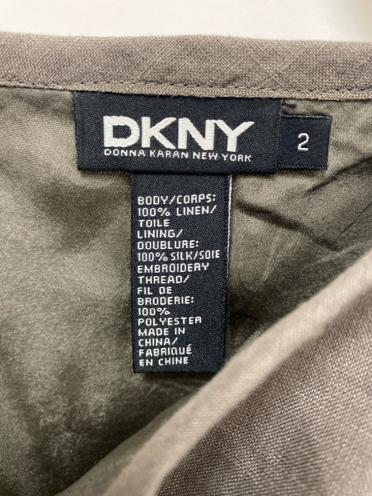 DKNY Size 2 Taupe Black Cut-Out Ladies Skirt