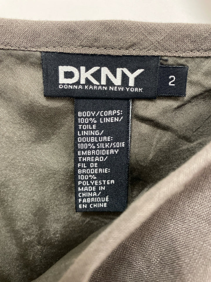 DKNY Size 2 Taupe Black Cut-Out Ladies Skirt