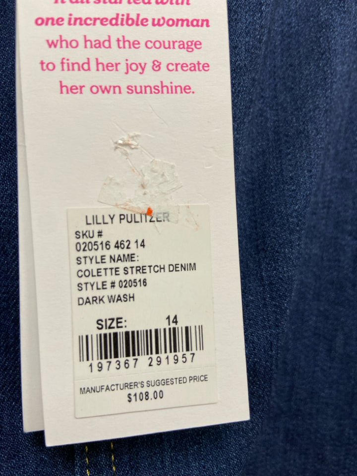 NWT LILLY PULITZER Size 14 Denim Ladies Skirt