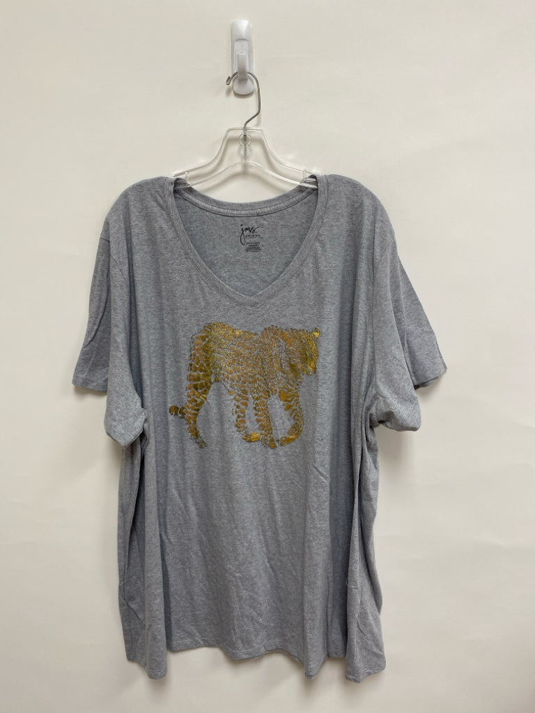 Just My Size  SIZE  5X Gray Gold Tiger Short Sleeve Tee Plus Size Top