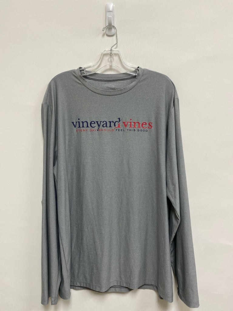 Vineyard Vines Size L Gray Navy/Red Print Men&