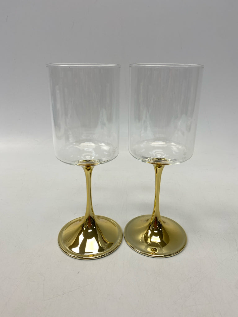 Anthropologie Clear Gold Glassware