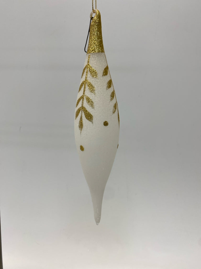 White Gold Glass Ornaments