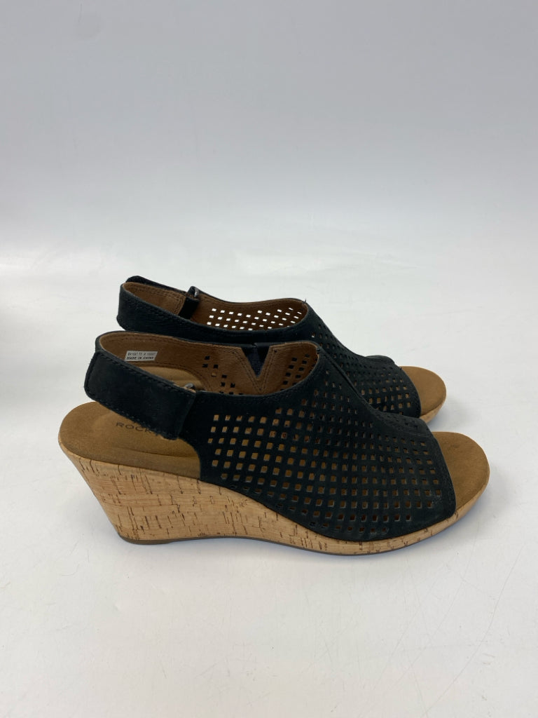 Rockport  Size 7.5 Black Perforated Sandals