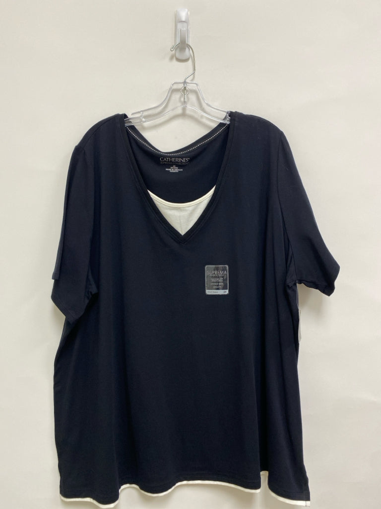 NWT Catherines  SIZE  2X Black Plus Size Top