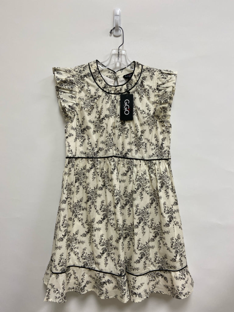 NWT GiGiO Size M Cream/Black Floral Ladies Dress