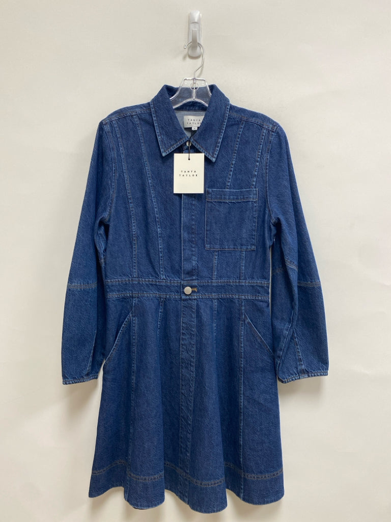 NWT Tanya Taylor Size 6 Blue Long Sleeve Denim Ladies Dress