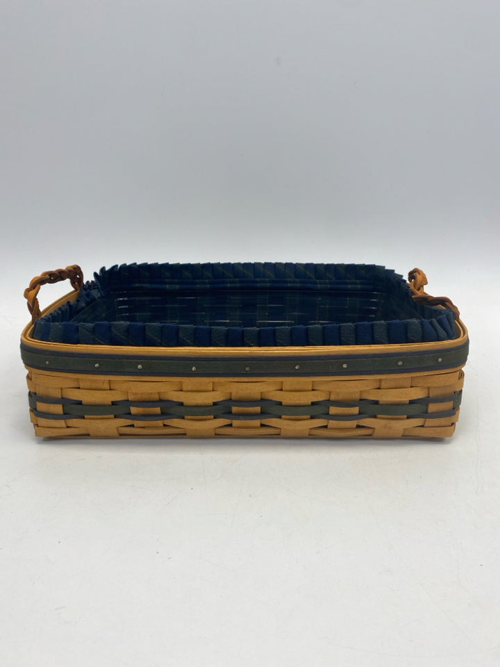 Longaberger Brown Green/Blue Basket