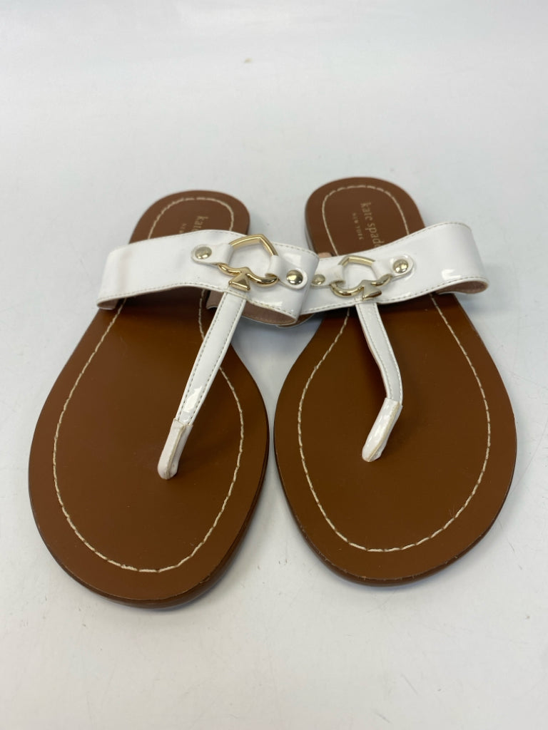 Kate Spade  Size 7 White Heart(s) Patent Sandals
