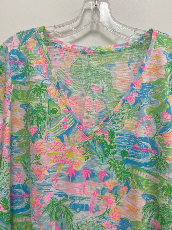 Size XL Green/Blue Pink/Yellow Ladies Top
