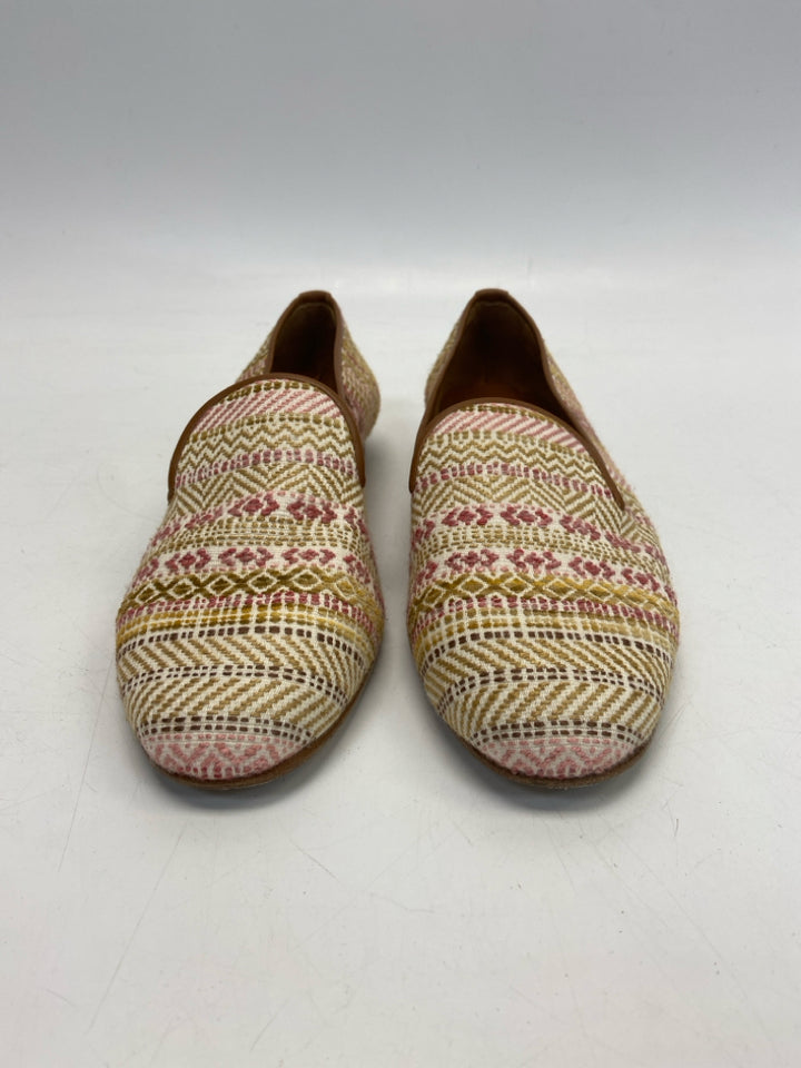 Ramon Tenza  Size 9 Cream Pink/Multi Stripe(s) Flats