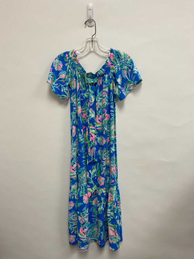 LILLY PULITZER Size XS Blue Green/Pink Floral Ladies Dress