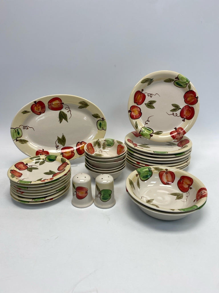 Cream Red/Green Apple Dishes