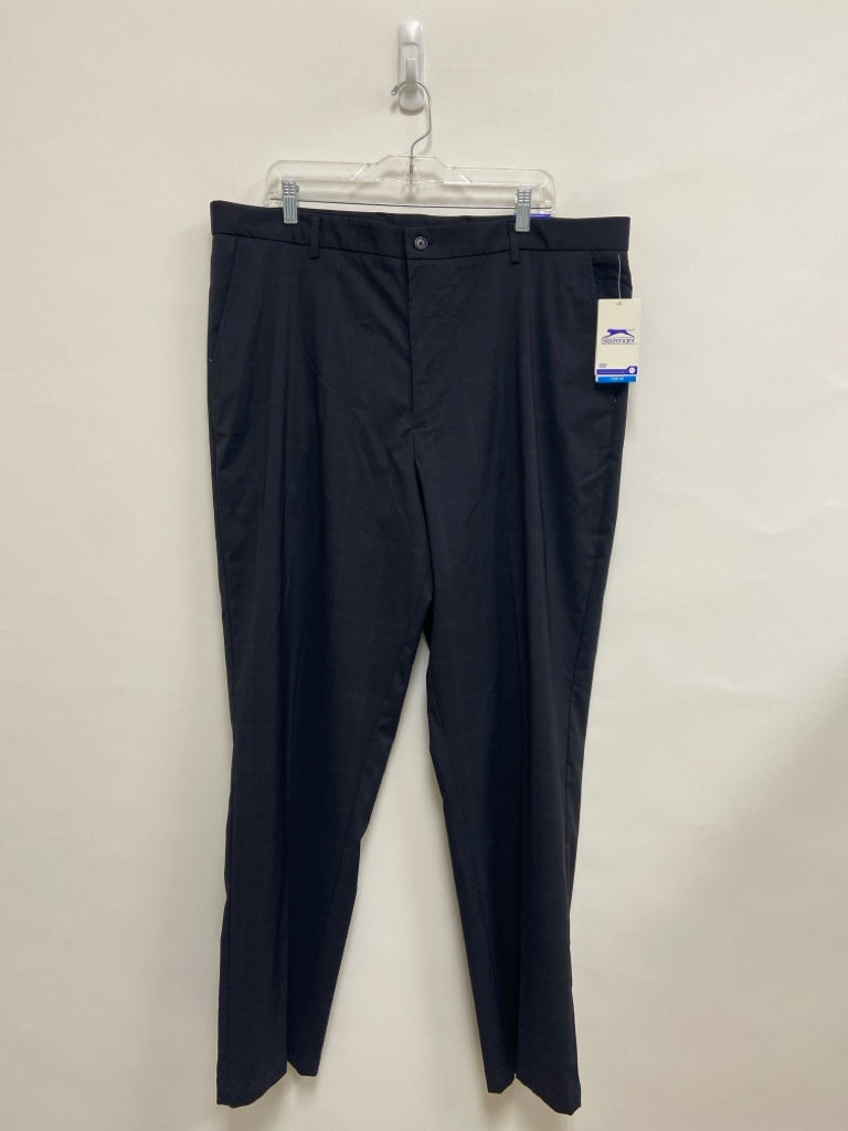 NWT Slazenger Size 40 Black Gray Windowpane Men&